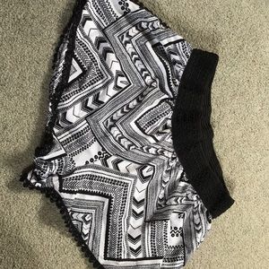 Black and white shorts